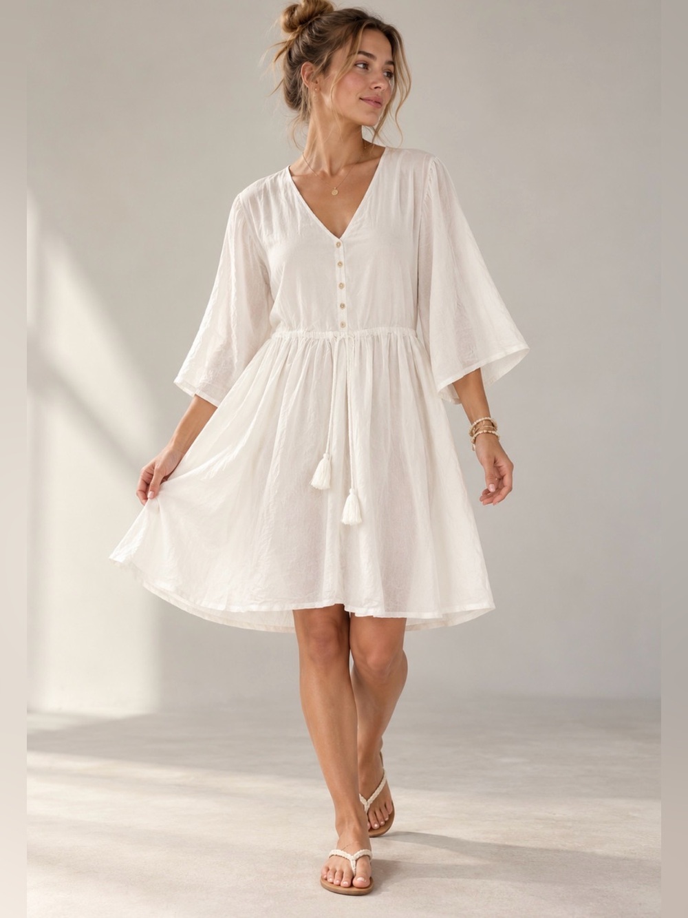 ATM(Anthony Thomas Melillo) Effortless Sophistication in a Breezy Cotton Dress M
